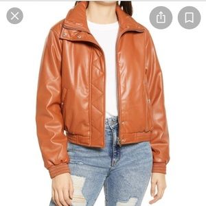 BlankNYC faux leather bomber jacket size Small